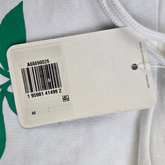 Levi’s White Cropped Graphic Hoodie California Fruit Logo Sweatshirt Size Medium - Picture 6 of 9